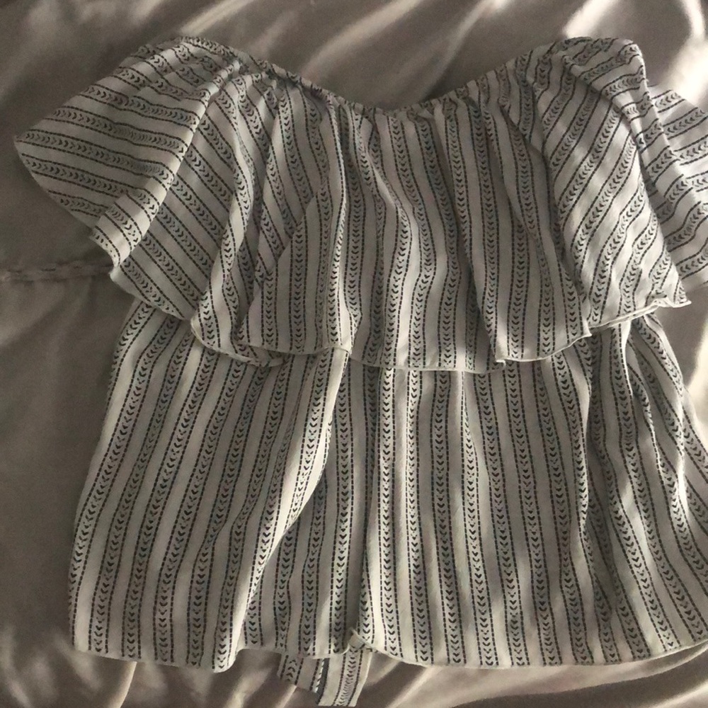 Black and white tube top open back.